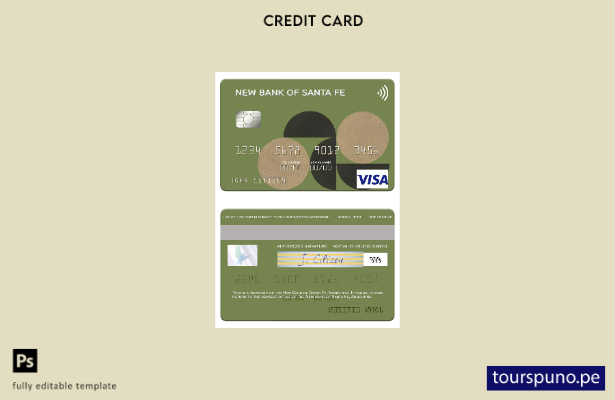 listo para imprimir Argentina Nueva plantilla de tarjeta visa del Banco de Santa